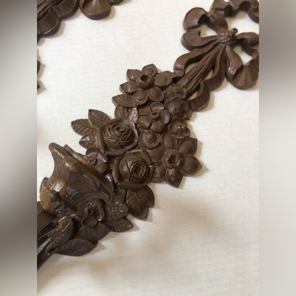 Vtg Syroco Floral Wall Sconces - Picture 7 of 16